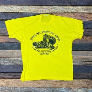 Vintage Clinton Avenue Church 1980s Single Stitch Screen Stars Tee Tshirt XL